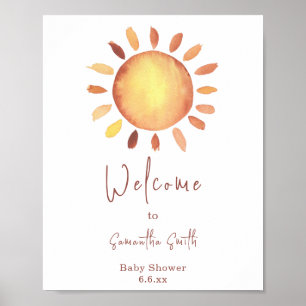 Aquarell Glücklich Gelbe Sonnenschein Begrüßung Poster