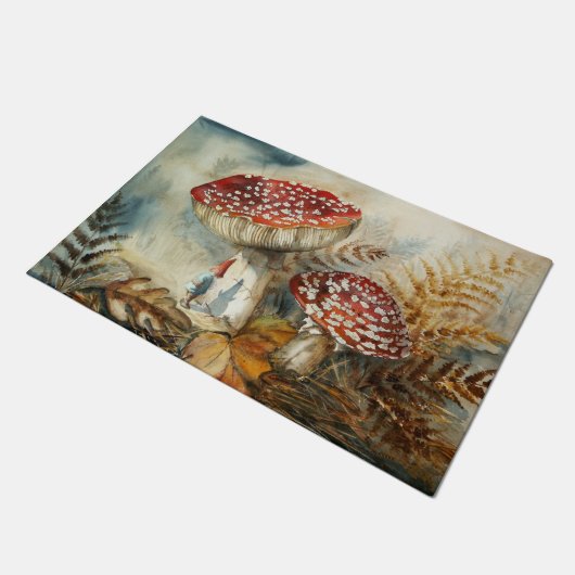 Aquarell Gnome Fußmatte (Schrägansicht)