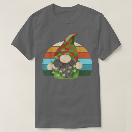 Aquarell Gnome Weihnachtsbaum Lichter Weihnachten T-Shirt (Design vorne)