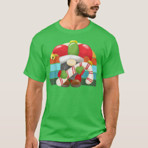 Aquarell Gnome Weihnachtsbaum Lichter Weihnachten T-Shirt