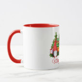 Aquarell Gnomes Frohe Weihnachtsleuchten Rot Tasse (Links)