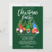 Aquarell Gnomes Weihnachtsgebäck Grün Party Einladung (Vorderseite)