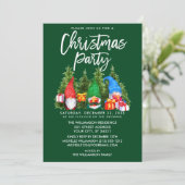 Aquarell Gnomes Weihnachtsgebäck Grün Party Einladung (Stehend Vorderseite)