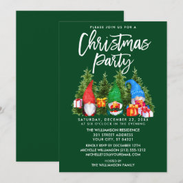 Aquarell Gnomes Weihnachtsgebäck Grün Party Einladung