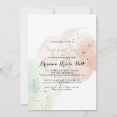 Aquarell Gold Confetti Sip & See Einladung (Vorderseite)