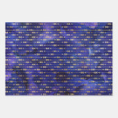 Aquarell Gold Damast & Sternen-Muster Geschenkpapier Set (Vorderseite 2)