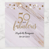 Aquarell Gold Personalisiert 50 und fabelhaft Weinetikett (Einzelnes Label)