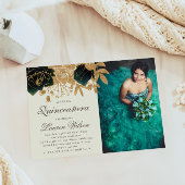 Aquarell Gold Rose Quinceanera Foto Einladung