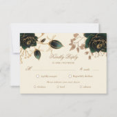 Aquarell Gold Rose UAWG Wahlkarte RSVP Karte (Vorderseite)