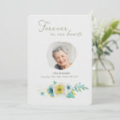 Aquarell Gold Türkis Floral Foto Vielen Dank Dankeskarte (Stehend Vorderseite)