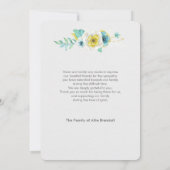 Aquarell Gold Türkis Floral Foto Vielen Dank Dankeskarte (Rückseite)