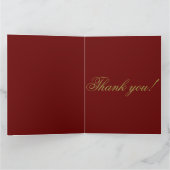 Aquarell Gold und Burgund ScriptDank so viel Dankeskarte (Innenseite)