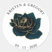 Aquarell-Gold- und Grüne Monogramm-Aufkleber Runder Aufkleber (Vorderseite)