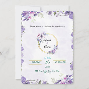 Aquarell Gold & Violett Einladung