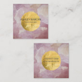 Aquarell-Goldblatt-Visitenkarte Quadratische Visitenkarte (Vorne/Hinten)