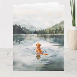 Aquarell Golden Retriever Beileidskarte, Lake Ar Karte