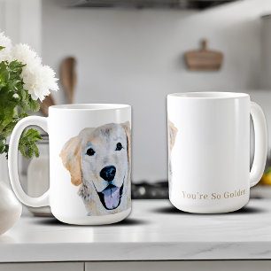 Aquarell Golden Retriever Hund Kaffeetasse