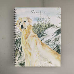 Aquarell Golden Retriever Hund Spiralblock Notizblock