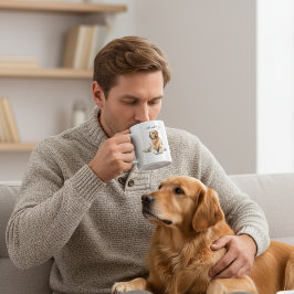 Aquarell Golden Retriever Personalisieren Kaffeetasse