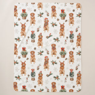 Aquarell Golden Retriever Weihnachten Hunde Sherpadecke