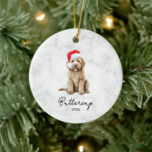 Aquarell Goldendoodle Bauernhof Weihnachten