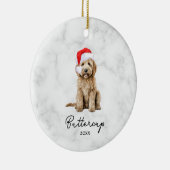 Aquarell Goldendoodle Bauernhof Weihnachten Keramik Ornament (Rechts)