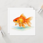Aquarell-Goldfisch  Karte (Vorderseite/Rückseite Beispiel)