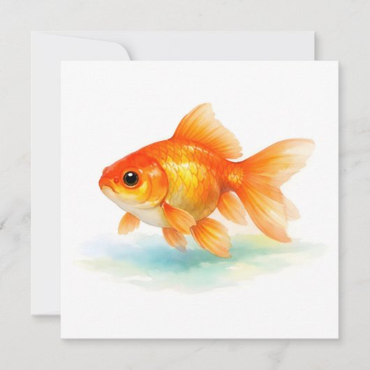 Aquarell-Goldfisch  Karte (Vorderseite)