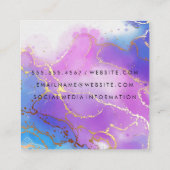 Aquarell | Goldfolie | QR-Prüfung Quadratische Visitenkarte (Rückseite)