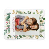 Aquarell Goldmedaille Grüne und Heiliges Foto Magnet (Horizontal)