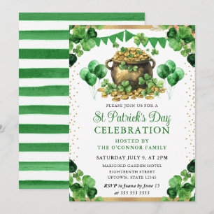 Aquarell Goldtopf St. Patrick's Day Einladung
