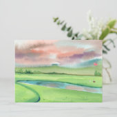 Aquarell-Golf Einladung (Stehend Vorderseite)