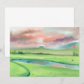 Aquarell-Golf Einladung (Vorne/Hinten)
