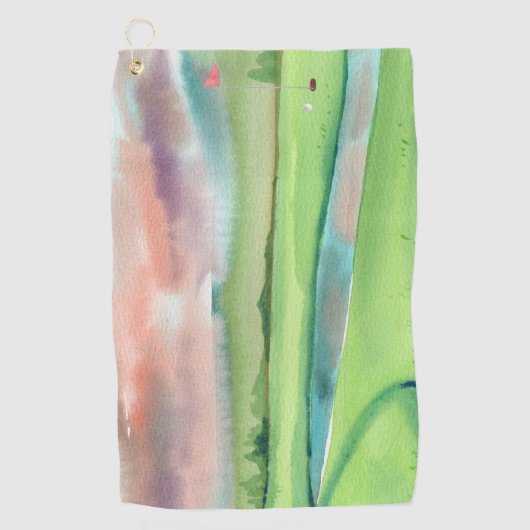 Aquarell-Golf Golfhandtuch (Vorderseite)