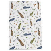 Aquarell-Golf-Muster Mittlere Geschenktüte (Vorderseite)