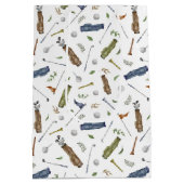 Aquarell-Golf-Muster Mittlere Geschenktüte (Rückseite)