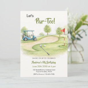 Aquarell Golf Par-Tee Geburtstag Einladung