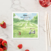 Aquarell-Golfplatz 90. Geburtstagsfeier Serviette (Beispiel)