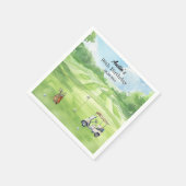 Aquarell-Golfplatz 90. Geburtstagsfeier Serviette (Ecke)