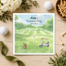 Aquarell-Golfplatz-Ruhestandsfeier