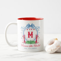Aquarell Gondel Ski Monogrammwappen