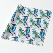 Aquarell Grafik Kingfisher Fishing Bird Art Geschenkpapier (Ungerollt)