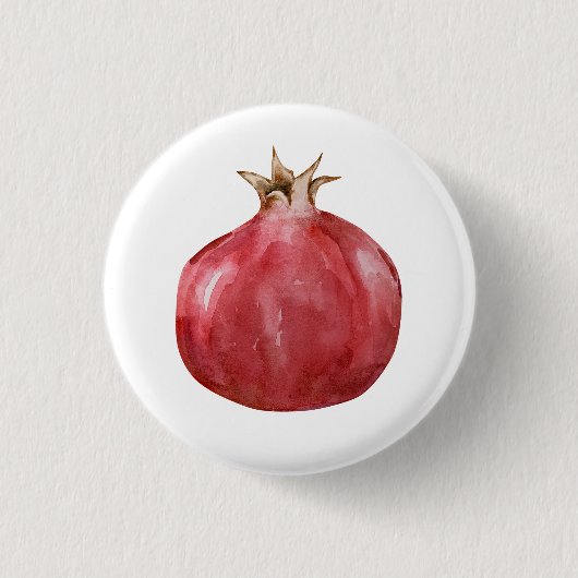 Aquarell Granatapfel Button (Vorderseite)