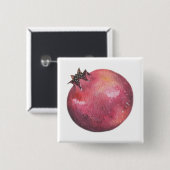 Aquarell Granatapfel Button (Vorne & Hinten)