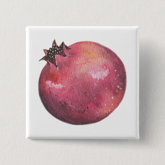 Aquarell Granatapfel Button (Vorderseite)