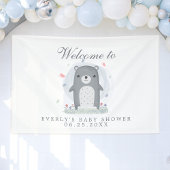 Aquarell Grauer Bärenjunge Babydusche Banner