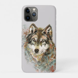 Aquarell Grauer Wolf Landschaft Case-Mate iPhone Hülle
