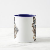 Aquarell Grauwolf Tasse (Zentrum)