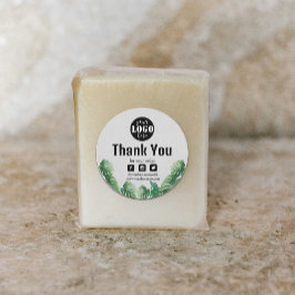 Aquarell Green Pflanze Vielen Dank Runder Aufkleber