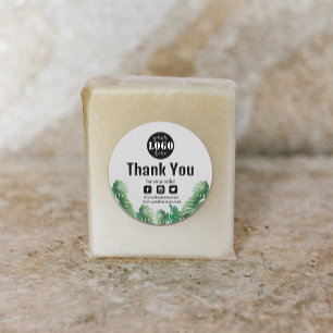 Aquarell Green Pflanze Vielen Dank Runder Aufkleber